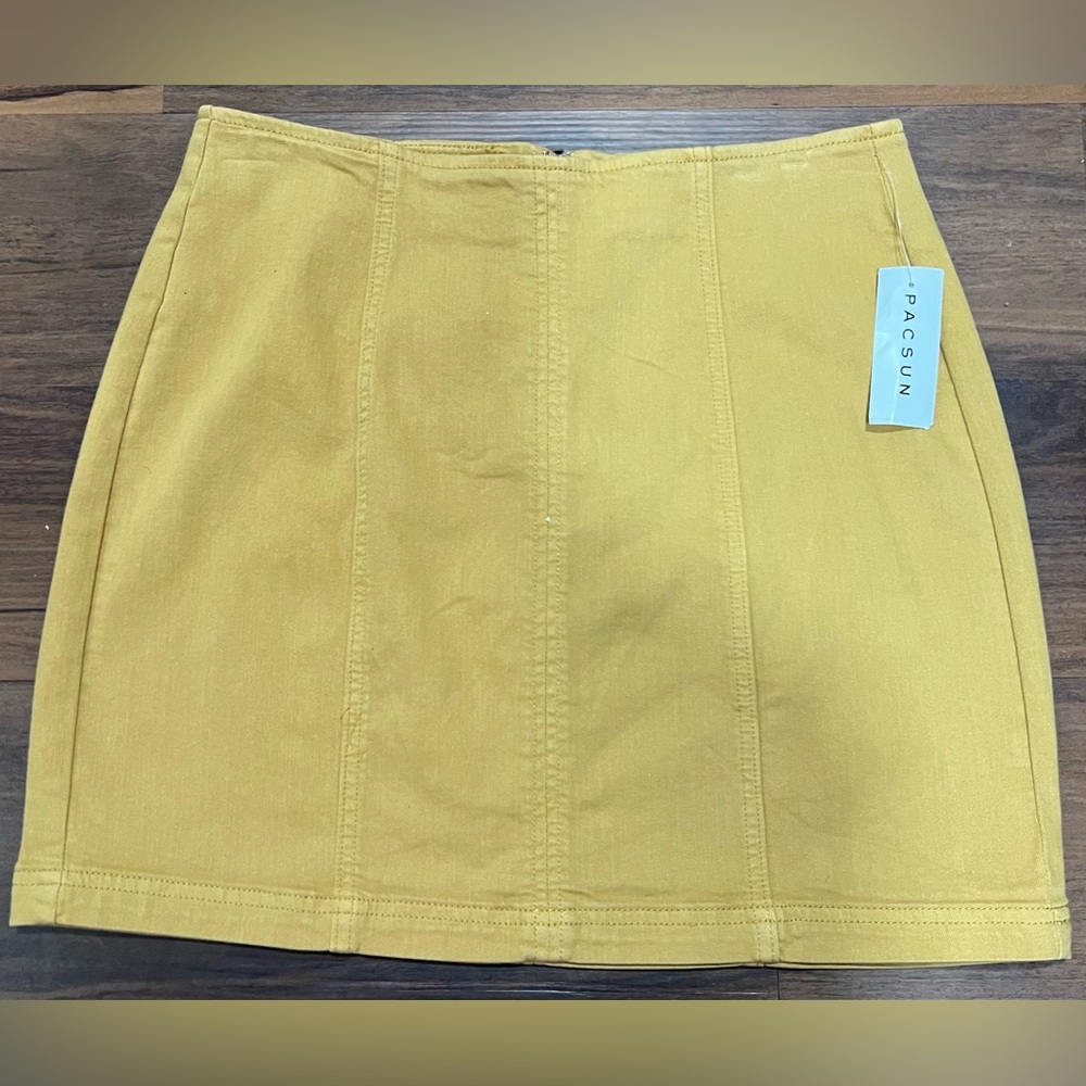 PacSun Mustard Yellow Denim Skirt